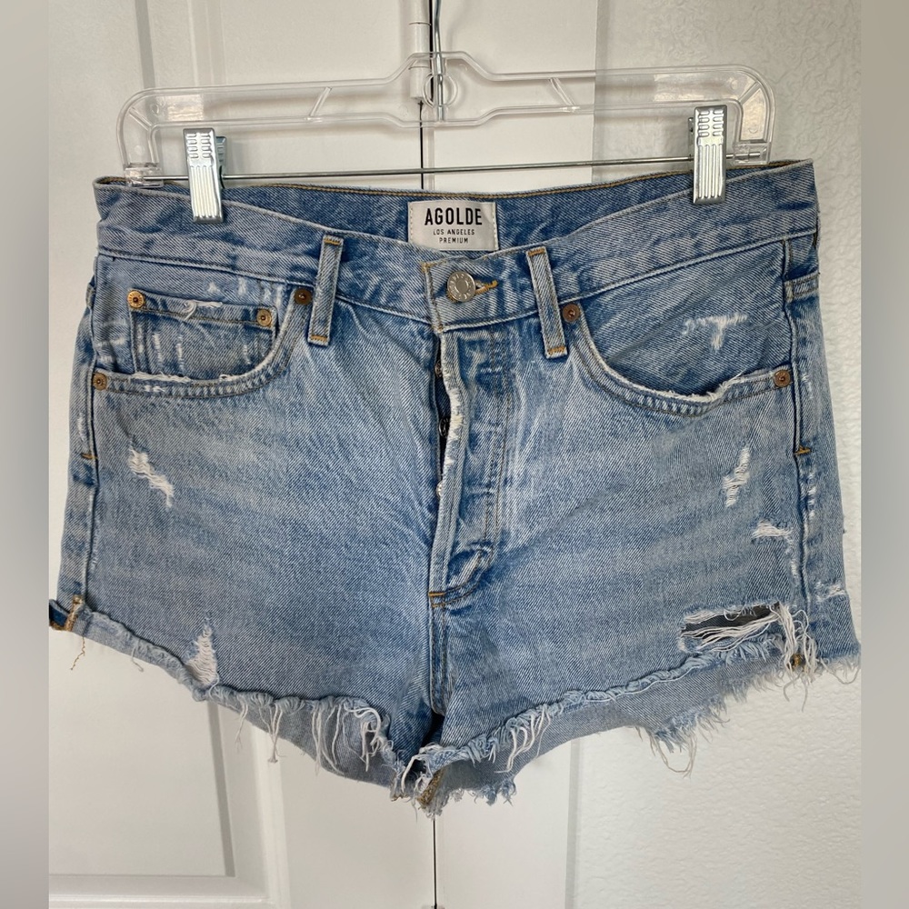 AGOLDE Parker Jean Shorts - Light Blue Size 28